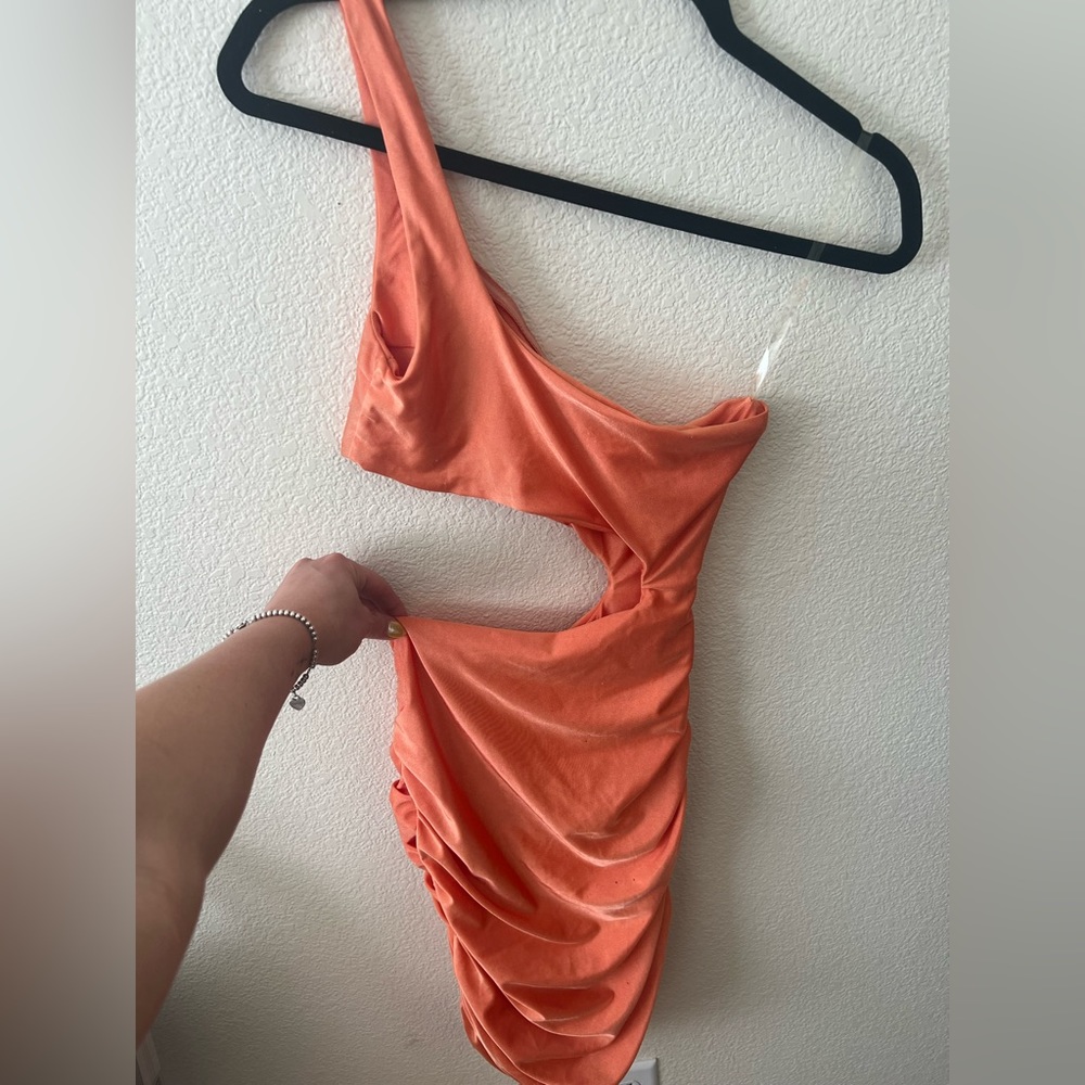 Orange dress with cutout